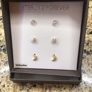 Forever Sterling 3 pack assorted Stud Earrings